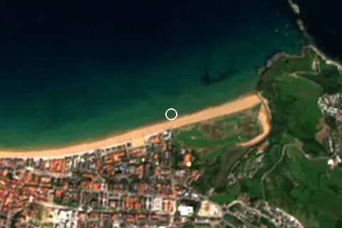 Satellite image of Playa de Zarautz and its surroundings