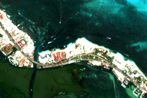 Satellite image of Playa Langosta and its surroundings