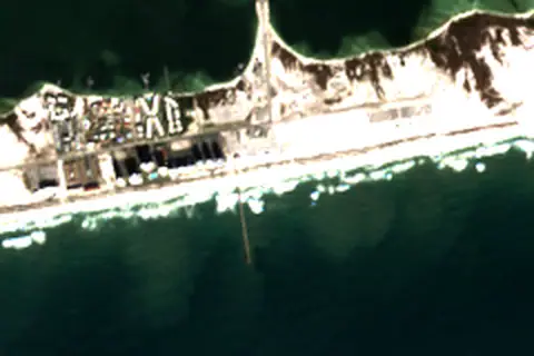 Satellite image of Navarre Beach and its surroundings