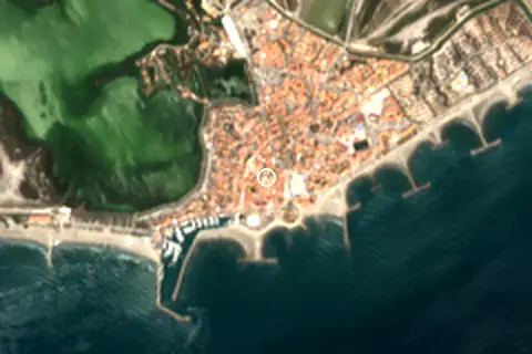 Satellite image of Saintes-Maries-de-la-Mer and its surroundings