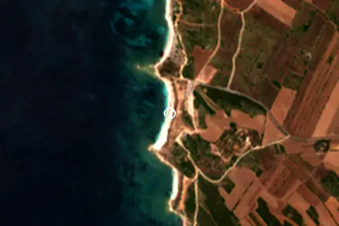 Satellite image of Is Arutas and its surroundings