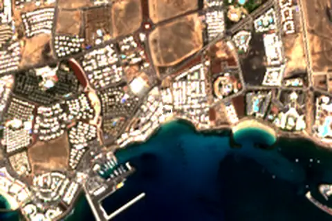 Satellite image of Playa Blanca and its surroundings