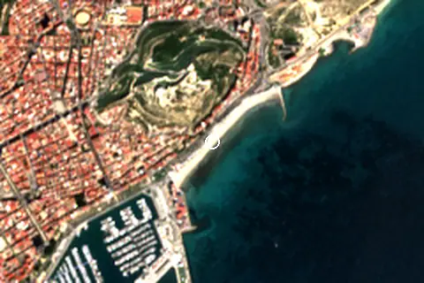 Satellite image of Alicante Beach and its surroundings
