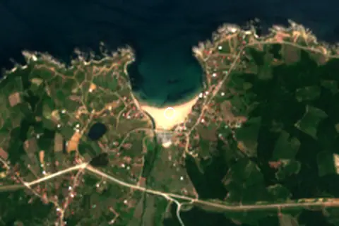 Satellite image of Bağırganlı Plajı and its surroundings