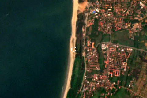 Satellite image of Miramar Beach and its surroundings