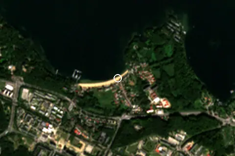 Satellite image of Zippendorfer Strand and its surroundings