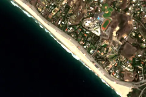 Satellite image of Zuma Beach and its surroundings