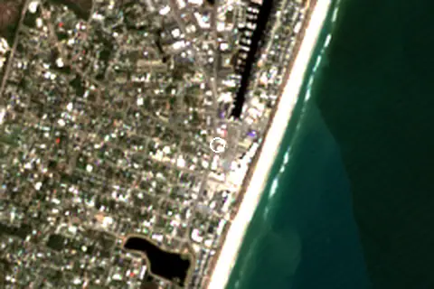 Satellite image of Carolina Beach and its surroundings