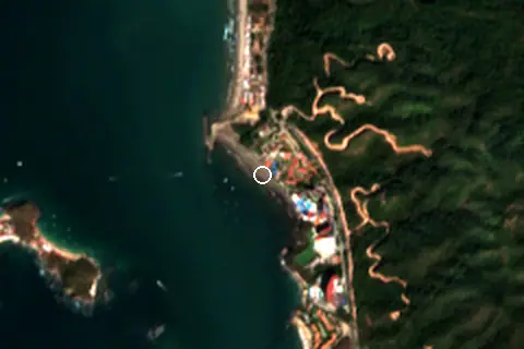 Satellite image of Playa Quieta and its surroundings