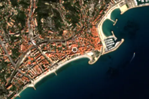 Satellite image of Menton and its surroundings