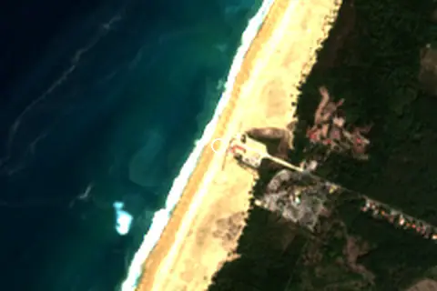 Satellite image of Ondres-Plage and its surroundings