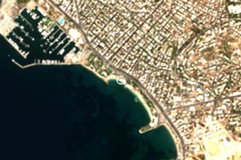 Satellite image of Alimos Beach and its surroundings