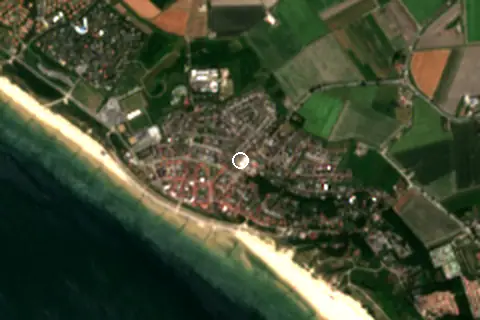 Satellite image of Zoutelande Strand and its surroundings