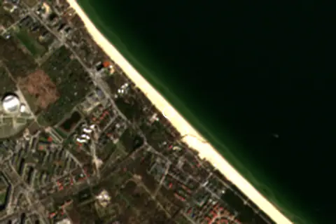 Satellite image of Plaża Jelitkowo and its surroundings