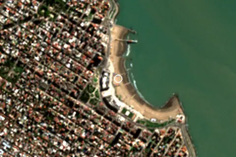 Satellite image of Playa Bristol and its surroundings