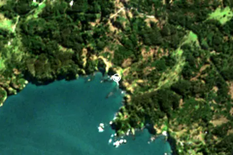 Satellite image of Playa Los Burros and its surroundings