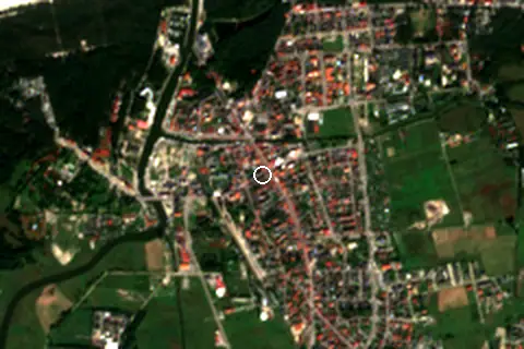 Satellite image of Łeba and its surroundings