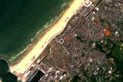 Satellite image of Scheveningen Strand and its surroundings