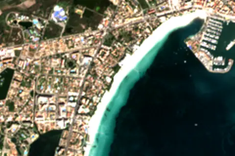 Satellite image of Alcúdia Strand and its surroundings