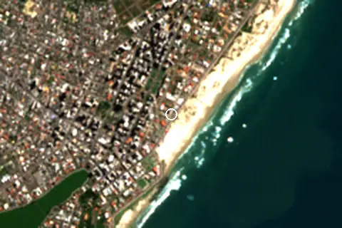 Satellite image of Praia Grande and its surroundings