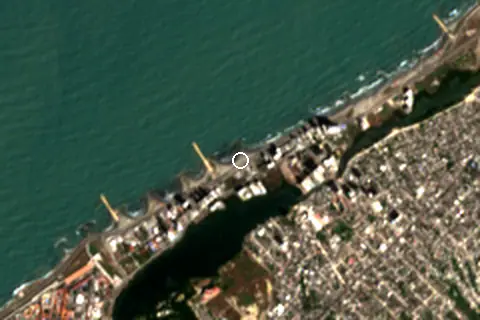 Satellite image of Playa Marbella and its surroundings