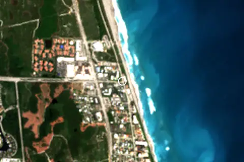 Satellite image of Juno Beach and its surroundings