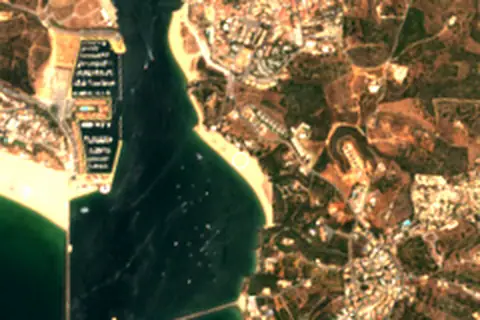 Satellite image of Praia Grande and its surroundings