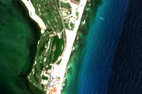 Satellite image of Playa Delfines and its surroundings