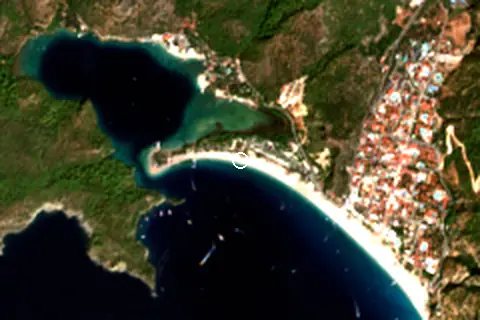 Satellite image of Kumburnu Plajı and its surroundings