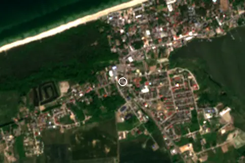 Satellite image of Mielno and its surroundings