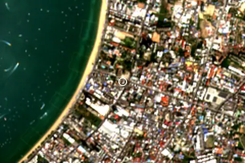 Satellite image of Pattaya Beach and its surroundings