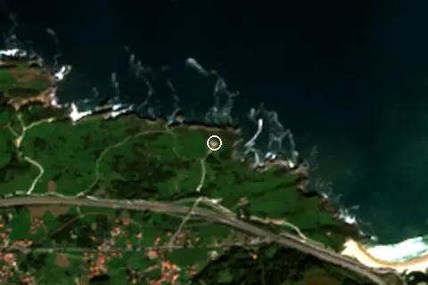 Satellite image of Playa de Gulpiyuri and its surroundings