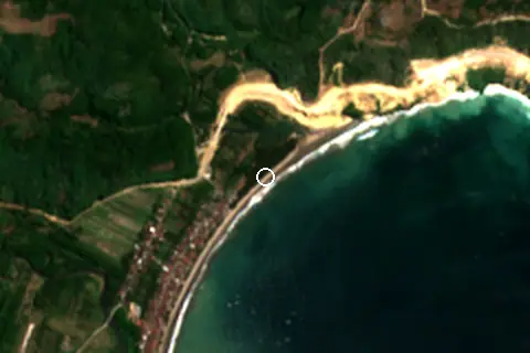 Satellite image of Pantai Sine and its surroundings