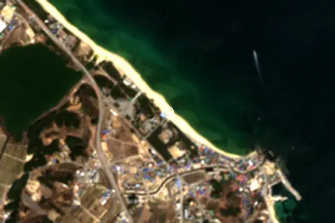 Satellite image of Jumunjin Beach and its surroundings