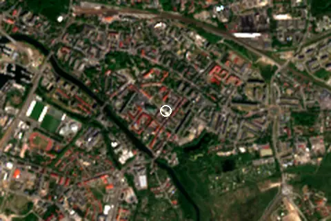 Satellite image of Kołobrzeg and its surroundings