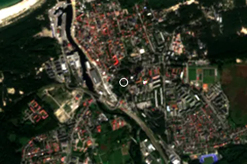Satellite image of Ustka and its surroundings