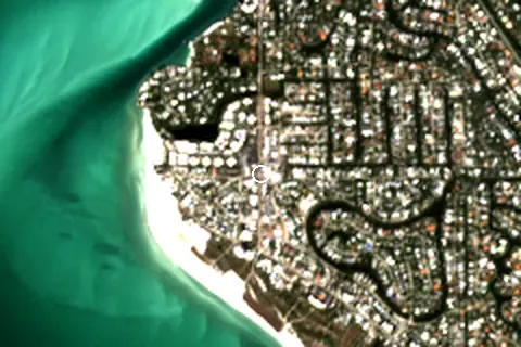 Satellite image of Siesta Key and its surroundings